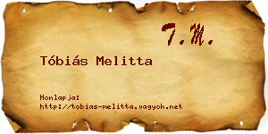 Tóbiás Melitta névjegykártya